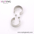 E-688 joyas de acero inoxidable color plata de moda xuping, pendientes de mujer tallados simples